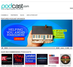 Podcast.com Homepage billboard offers sponsored partners prominent display for nearly 250,000 unique monthly visitors.